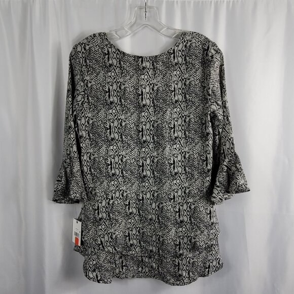 Ophelia Roe Black & Ivory Abstract Print Blouse Women's Size Small NEW - Picture 10 of 14